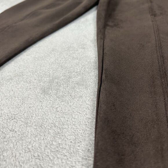SPANX XS Petite Faux Suede High Waisted 20322R Chocolate Brown Slimming Leggings - Picture 8 of 12